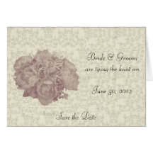 Carte pour notes rose de mariage de crème de bouqu
