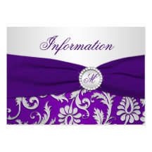 Carte pourpre et argentée décorée d'un monogramme  modèles de cartes de visite