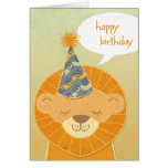 Carte principale de joyeux anniversaire de lion