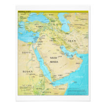 Carte régionale géopolitique du Moyen-Orient Faire-parts