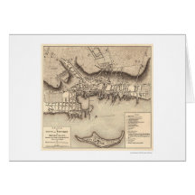 Carte révolutionnaire de Newport de guerre - 1777