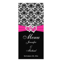 Carte rose blanche IMPRIMÉE de menu de mariage de  Carte Double Customisable