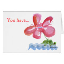 Carte rose d'aquarelle d'imagination de FlowerTurt