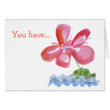 Carte rose d'aquarelle d'imagination de FlowerTurt