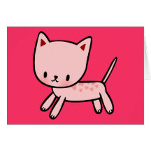 Carte rose d'art de griffonnage de Kitty