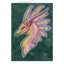 Carte rose de buste de dragon