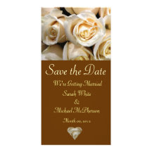 Carte rose de faire-part de mariage d'ivoire photocartes personnalisées