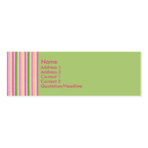 Carte rose de KRW rétro et verte de profil de rayu Cartes De Visite Professionnelles