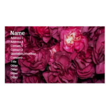 Carte rose de profil de fleurs cartes de visite personnelles