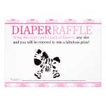 Carte rose de tombola de couche-culotte de baby sh invitations