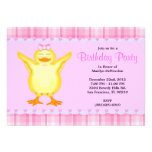 Carte rose douce MIGNONNE avec l'anniversaire jaun Faire-part Personnalisé