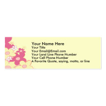 Carte rose et jaune de profil de fleur cartes de visite personnelles