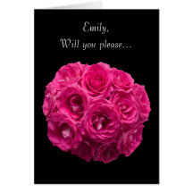 Carte rose faite sur commande de demoiselle de hon