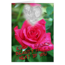 Carte rose pâlie de Valentines