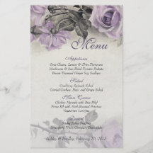 Carte rose vintage de menu de mariage d'argent ste prospectus personnalisés