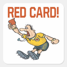 Carte rouge autocollant carré