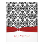 Carte rouge, blanche et noire de la damassé II RSV Faire-part