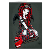 Carte rouge "cramoisie" d'ange de Goth de Cyber de