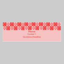 Carte rouge de profil de motif de diamant de KRW r cartes de visite