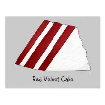 Carte rouge de recette de gâteau de velours carte postale
