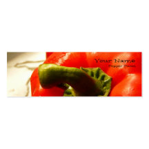 Carte rouge de style de signet de ferme de paprika cartes de visite personnelles