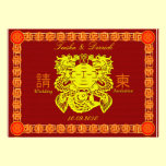Carte rouge d'invitation de dragon de mariage chin invitations