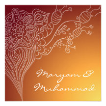 Carte rouge islamique de faire-part de mariage de 