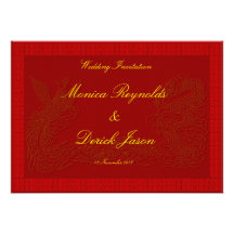 Carte rouge orientale de faire-part de mariage par
