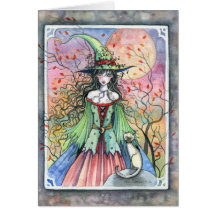 Carte siamoise de sorcière de Wiccan Halloween