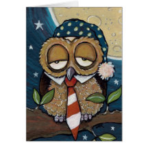 Carte somnolente d'art de hibou d'affaires de Wins