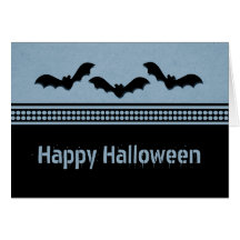 Carte timbrée allée de Halloween, bleu-clair
