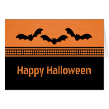 Carte timbrée allée de Halloween, orange