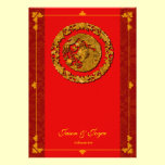 Carte traditionnelle de dragon du bonheur rouge RS invitations