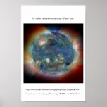 Carte tricolore de la température de notre Sun. Poster