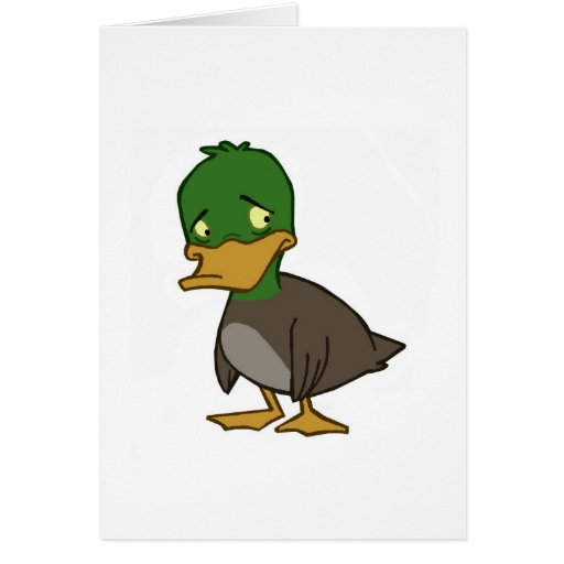 Carte triste de canard (blanc à l�intérieur) Zazzle