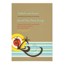 Carte tropicale de réception de mariage de vacance cartons d'invitation