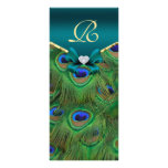 Carte turquoise de support de programme de mariage double carte en  couleur