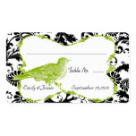 Carte vert pomme et noire d'oiseau vintage de dama modèles de cartes de visite