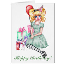 Carte (verte) de joyeux anniversaire