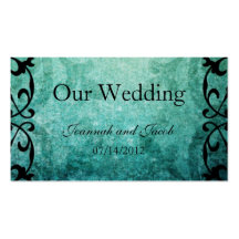 Carte verte de site Web de mariage de Flourish de  Carte De Visite