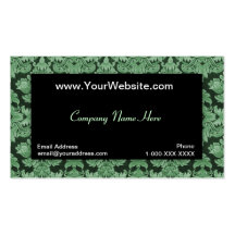 Carte verte neutre noire de profil de damassé modèle de carte de visite