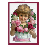 Carte victorienne de guirlande de rose