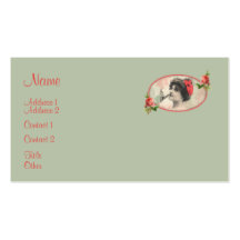 Carte victorienne de profil de femme carte de visite