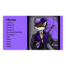 Carte victorienne de profil de Fox Cartes De Visite Personnelles