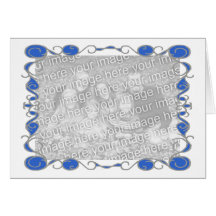 Carte vierge de cadre bleu de l'argent n