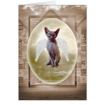 Carte vierge de chat d'ange