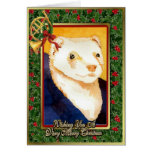 Carte vierge de Noël de furet