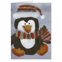 Carte vierge de pingouin d'hiver cartes