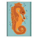 Carte vierge d'hippocampe orange
