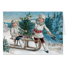 Carte vintage authentique de Noël